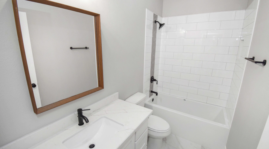 shower in a remodeled bathroom